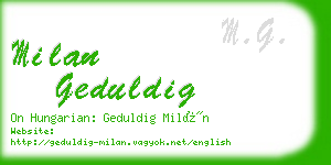 milan geduldig business card